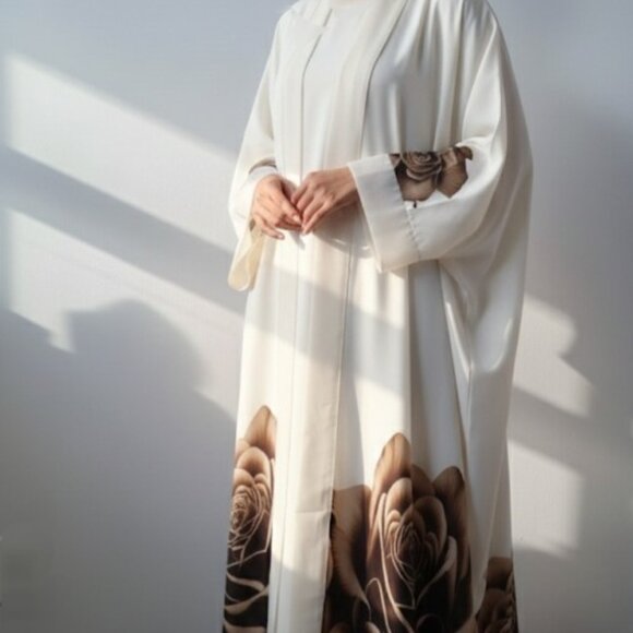 Rose Flower Kimono Abaya - Picture 1 of 2